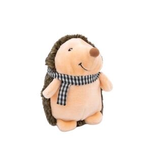 Zippy Paws Hetty the Hedgehog Plush Dog Toy Black White Scarf 20cm x 15cm